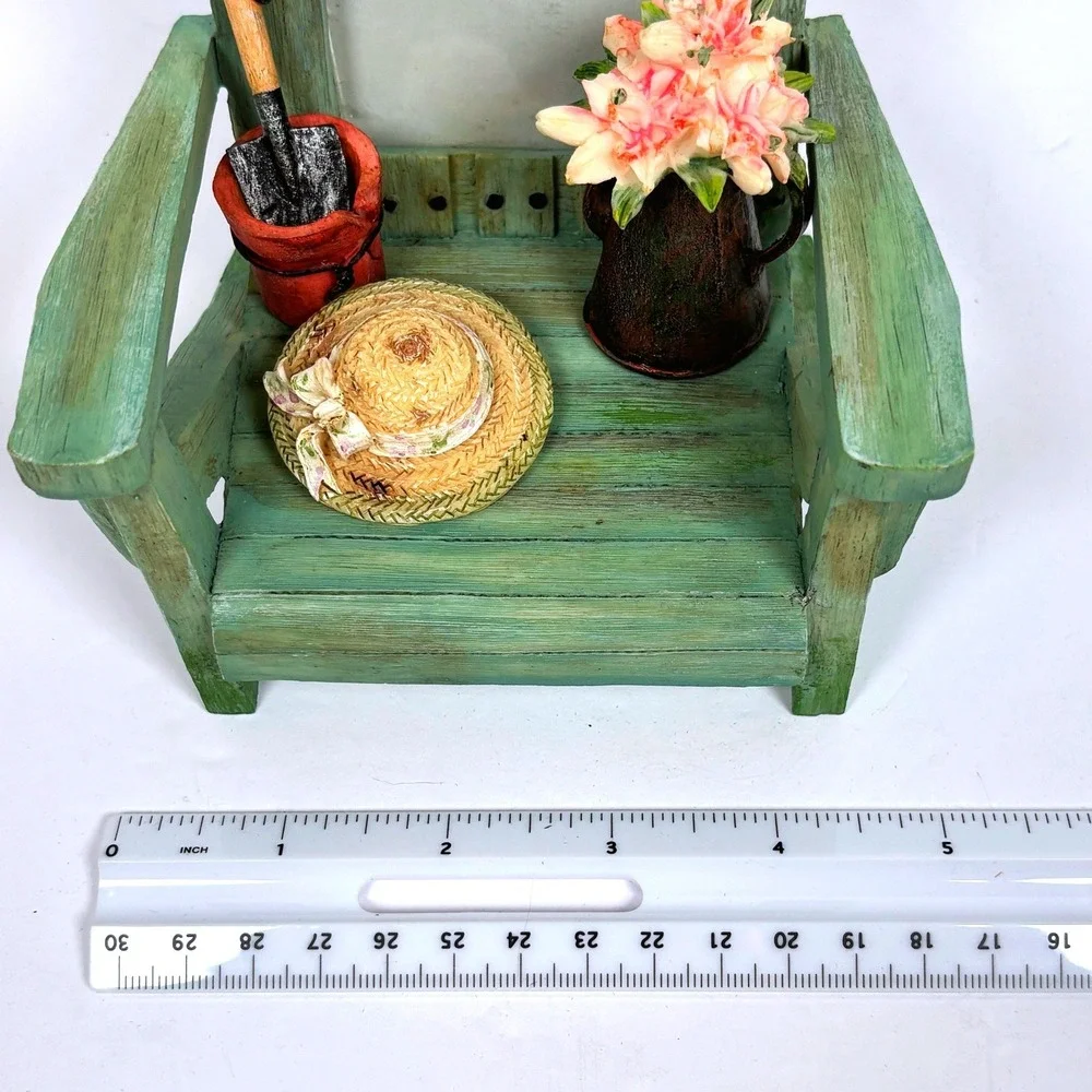 Vtg 90s Country Garden Adirondack Chair PhotoFrame Cottagecore Whimsical Fairy